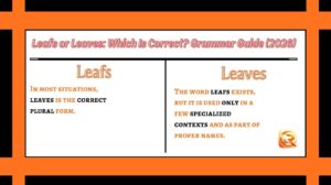 Leafs or Leaves Which Is Correct Grammar Guide (2026)